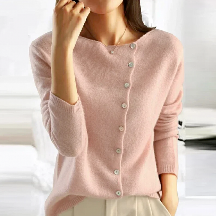 Pullover with button placket for women