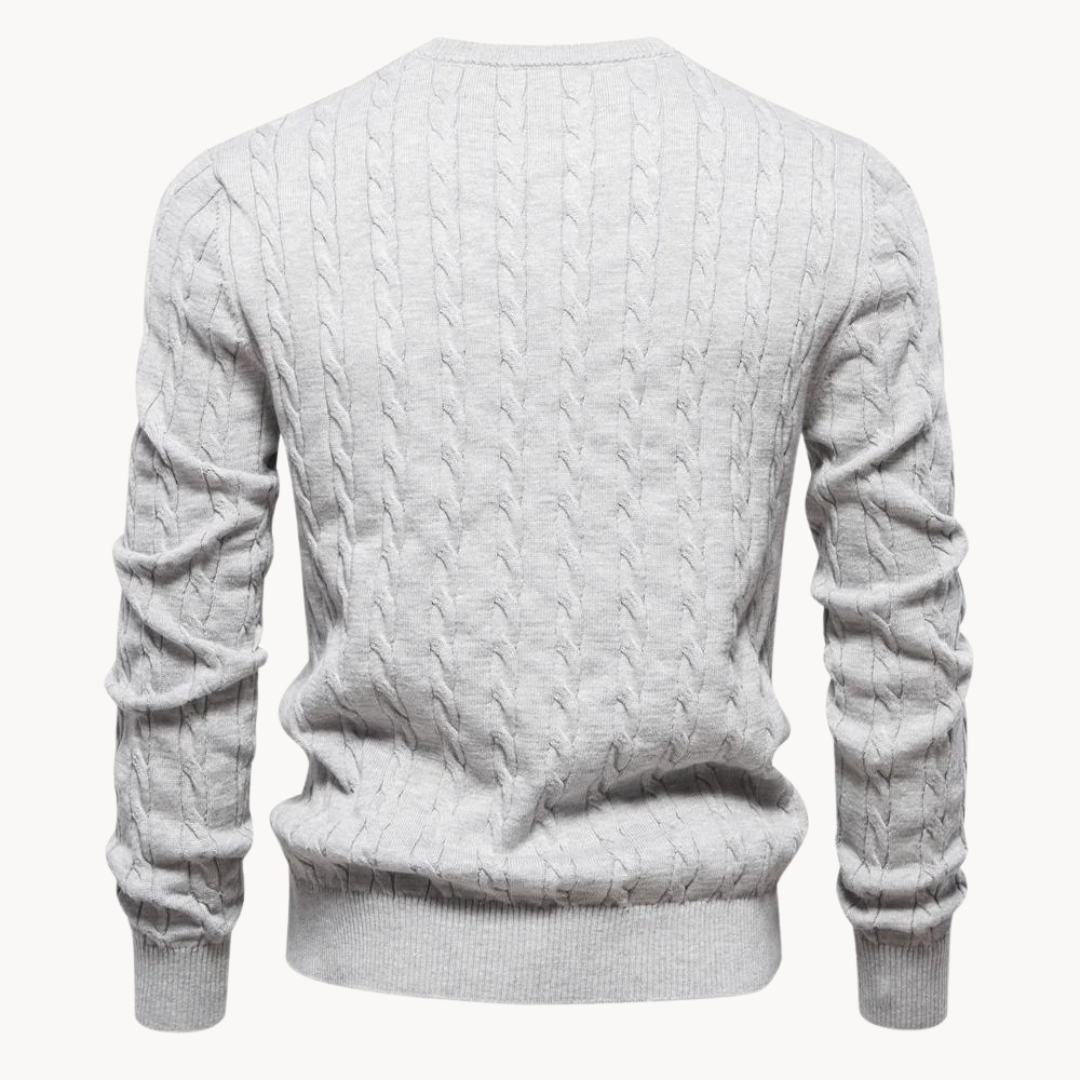 Men's - Sweater - Cable Knit - Soft Comfortable Ponty - Warm Casual Pullover for Effortless Style