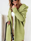 Mid-length hooded coat with single-coloured seams