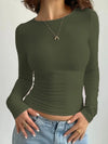 Long-sleeved shirt with round neckline