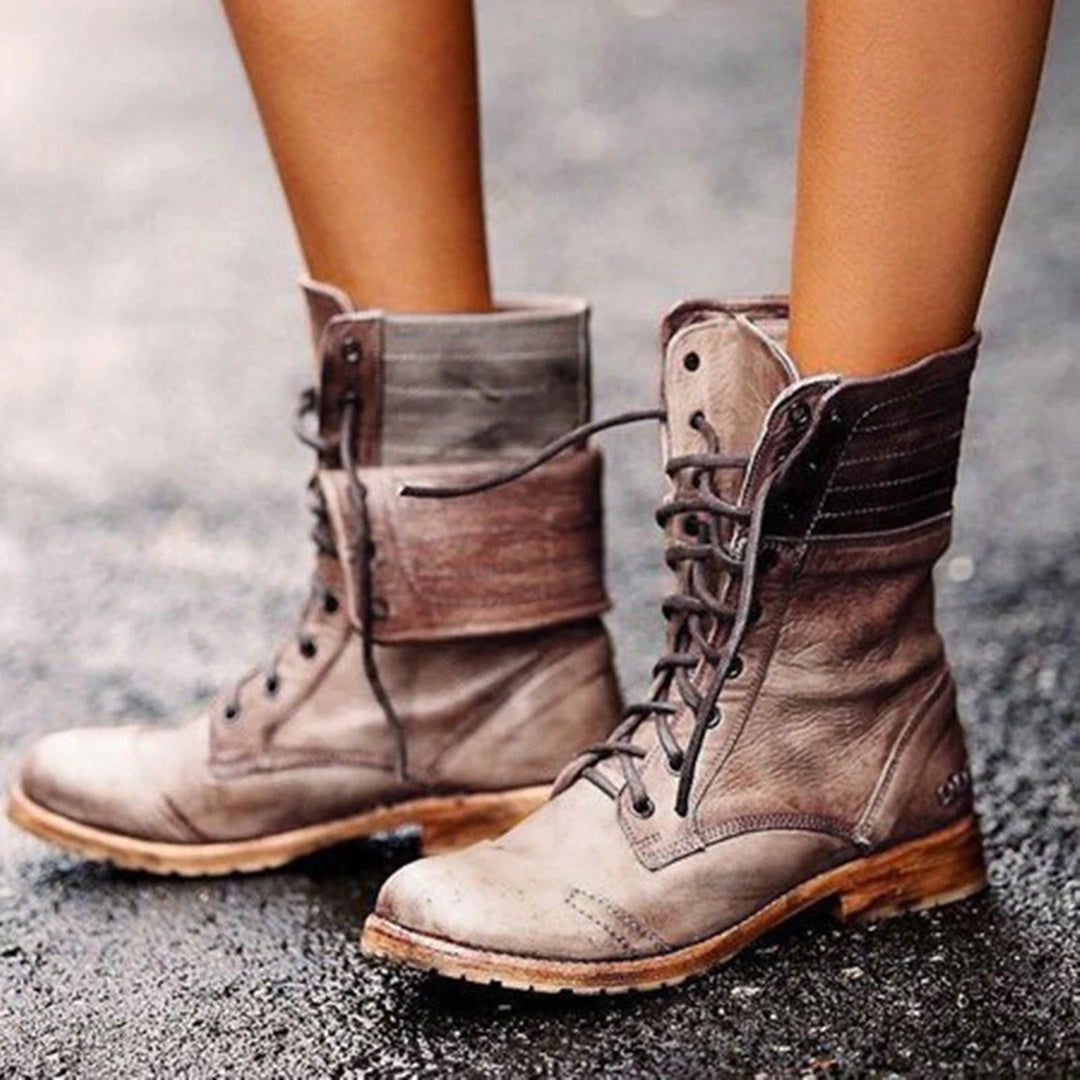 Elena | Stylish leather boots with laces