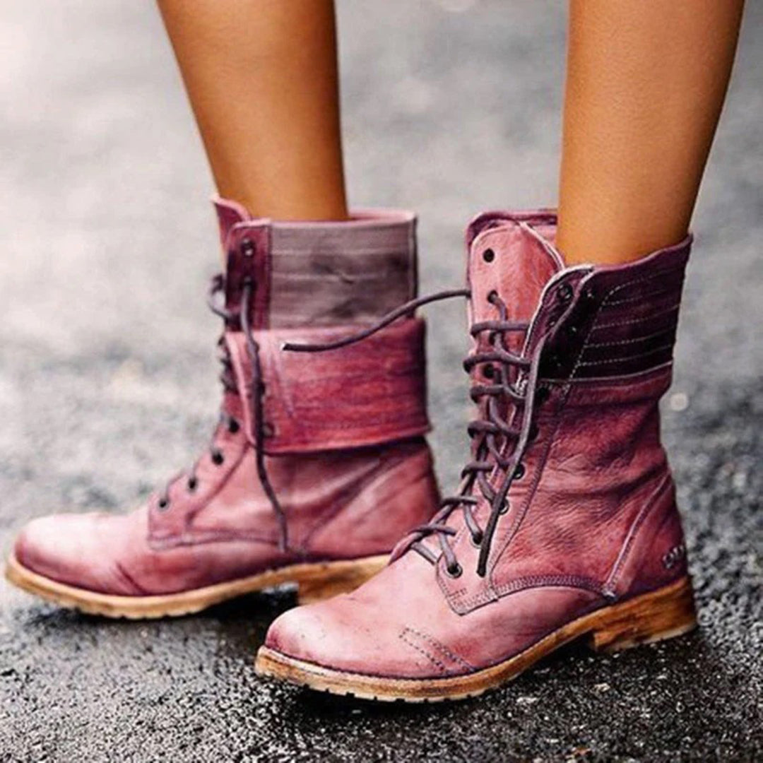 Elena | Stylish leather boots with laces