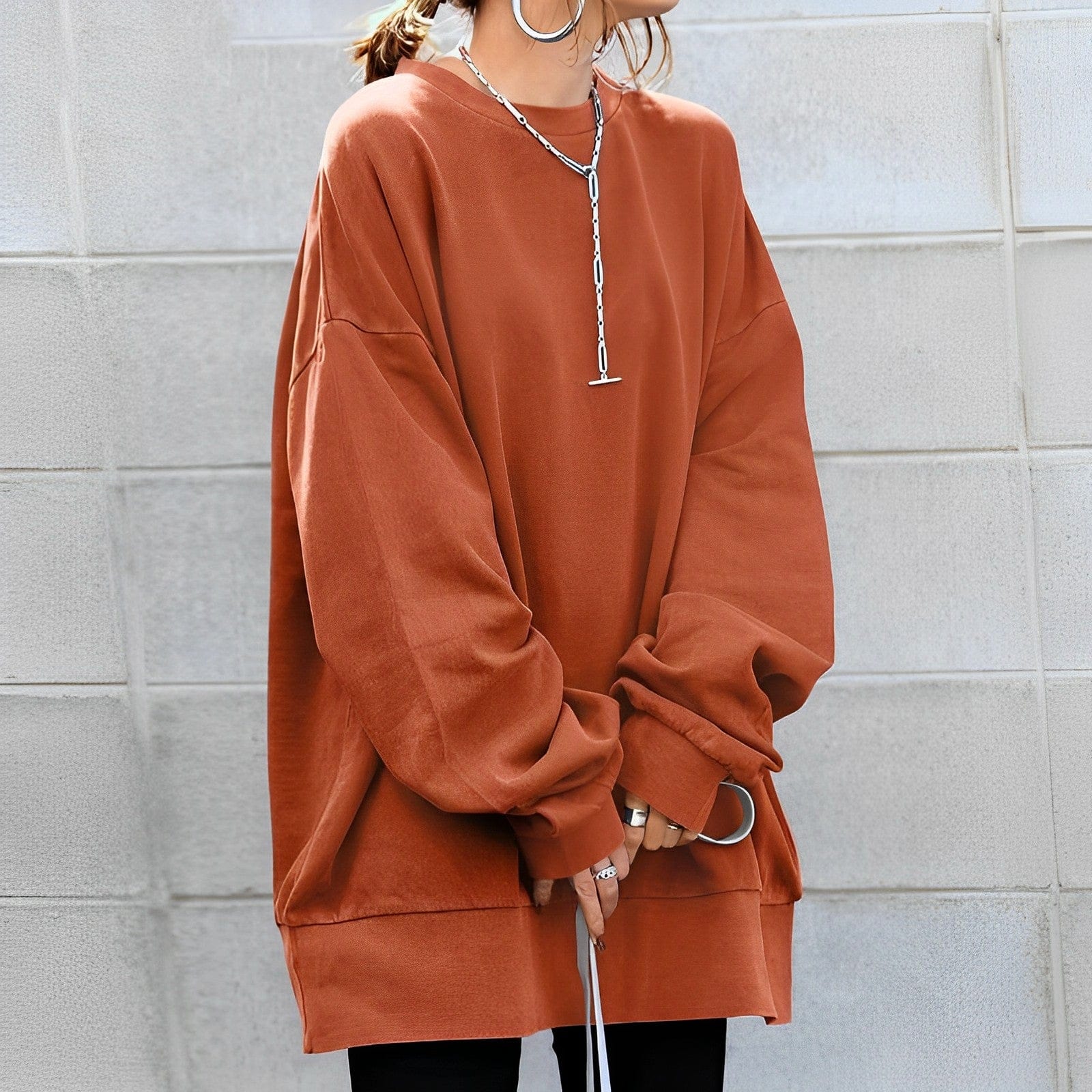 Women's - Cosy Oversized Sweater - Soft Knit Fabric - Perfect for Layering