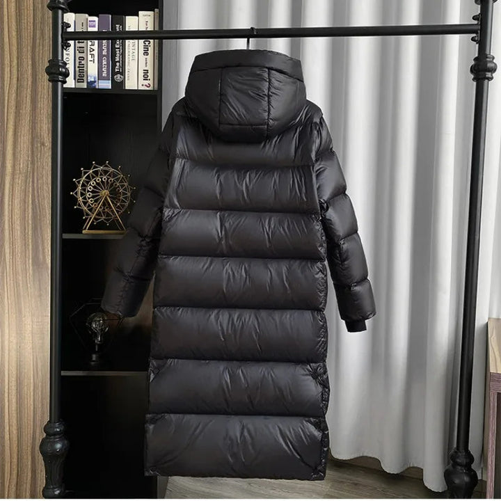 Thick puffer hooded down jacket