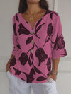 Fashionable blouse with V-neckline