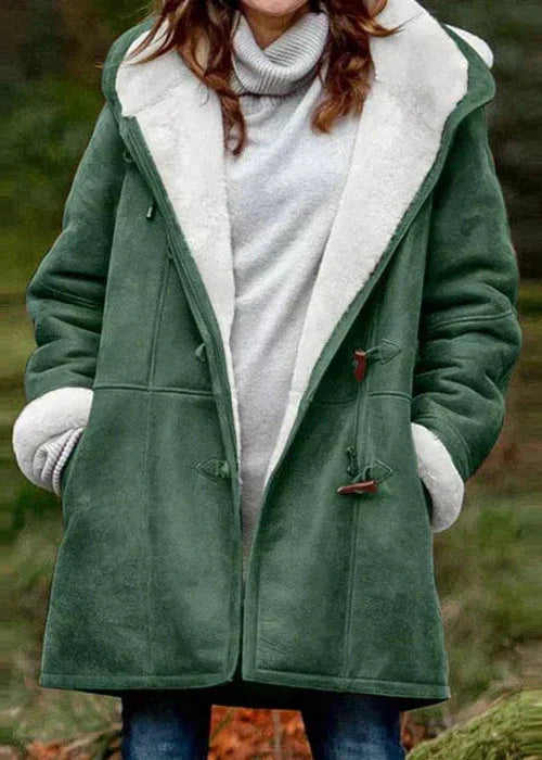 Women's - Hooded Coat - Polyester Blend - Fleece-Lined - Winter Outerwear