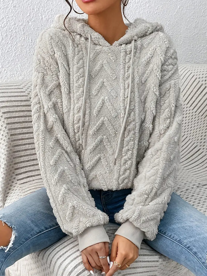 Stylish soft teddy fleece hoodie for women