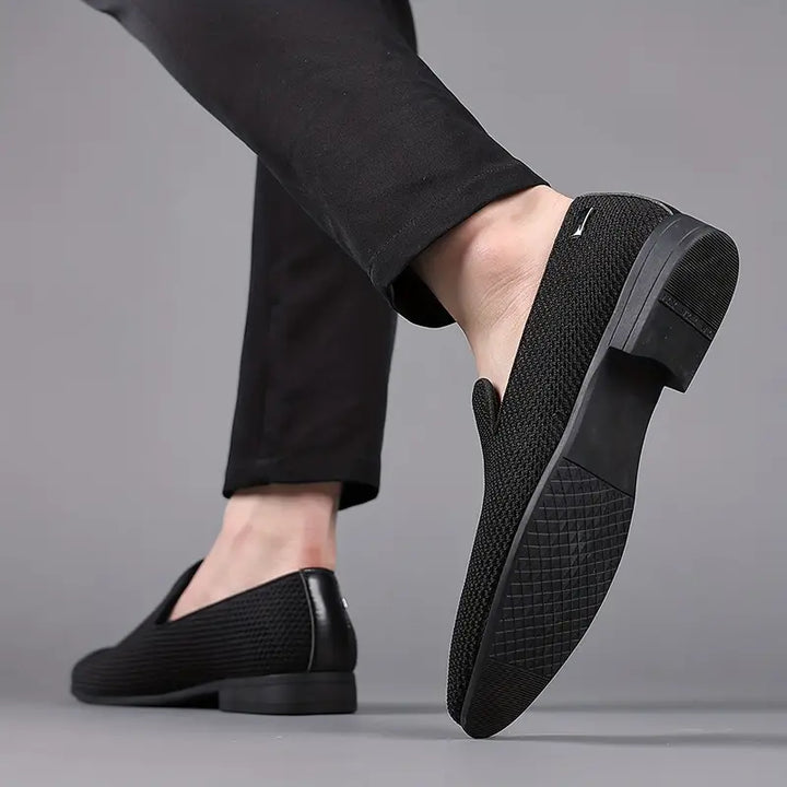 Leather slip-on shoes with soft sole