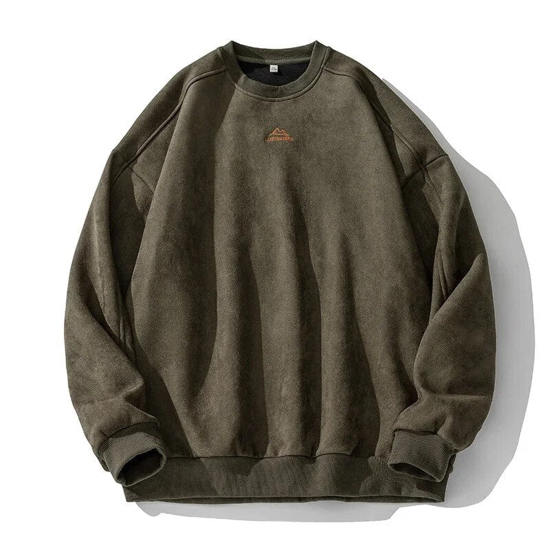 Autumn Winter Suede Sweatshirt