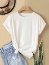 Simple T-shirt with round neckline