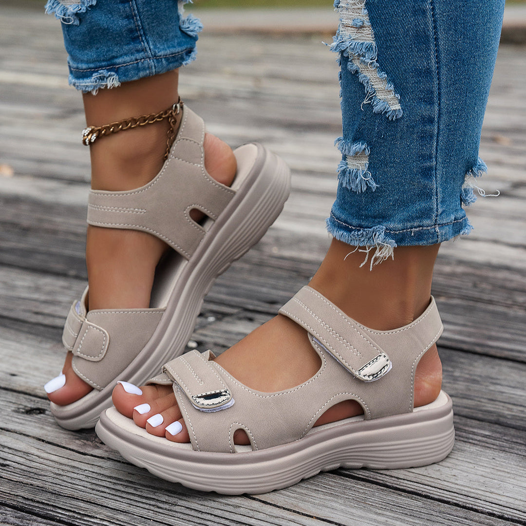 Women's - Wedge Sandals - Open Toe, Breathable with Adjustable Ankle Strap - Stylish Summer Footwear