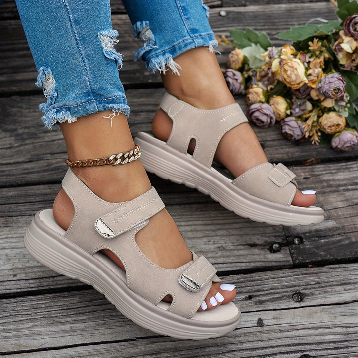 Women's - Wedge Sandals - Open Toe, Breathable with Adjustable Ankle Strap - Stylish Summer Footwear