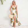 Summer fashion waist tie slit design sleeveless dress