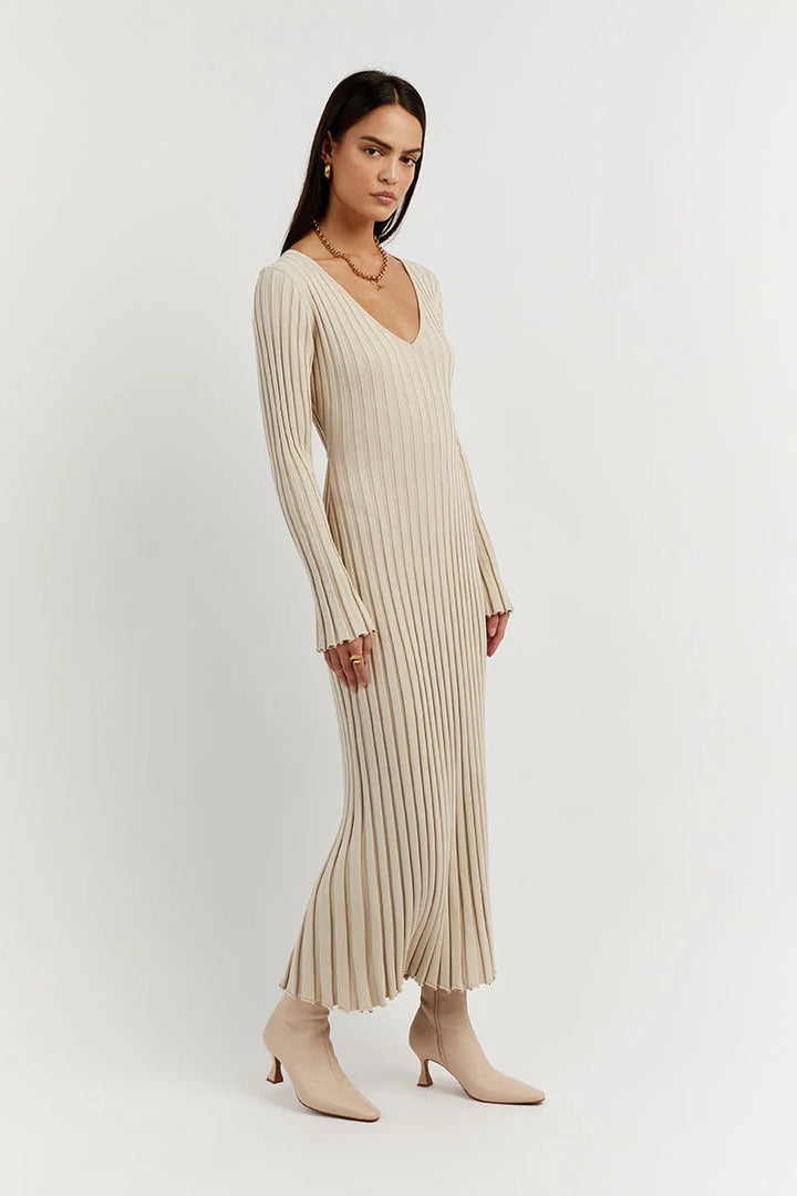 Midi dress with long sleeves