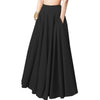 Plain-coloured half-length pleated skirt for women