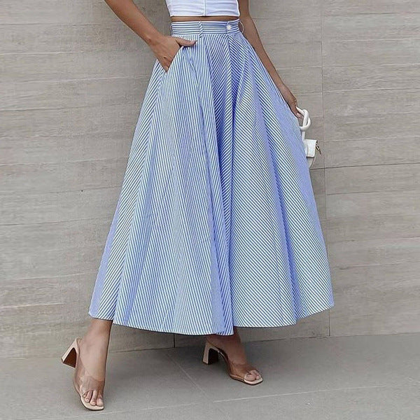 Fashion Summer Stripe Long skirts