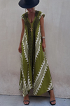 Maxi beach dress with ethnic print (in 7 colours)