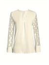 Knitted blouse with V-neck and button placket