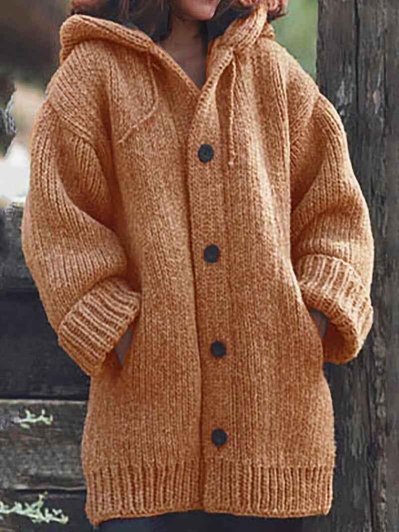 Women's - Long Hooded Cardigan - Cozy Warmth - Perfect for Layering