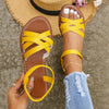 Women's - Flat Sandals - Light Toe Separators with Elasticated Strap - Comfortable Leisure Shoes for Everyday Wear