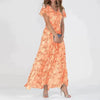 Long summer dress with floral pattern