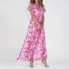 Women's - Long Floral Dress - Lightweight & Elegant - Ideal for Casual or Formal Summer Occasions