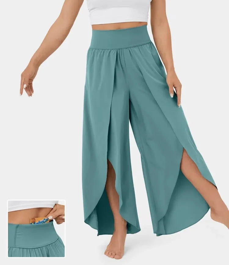 Yoga trousers with wide leg