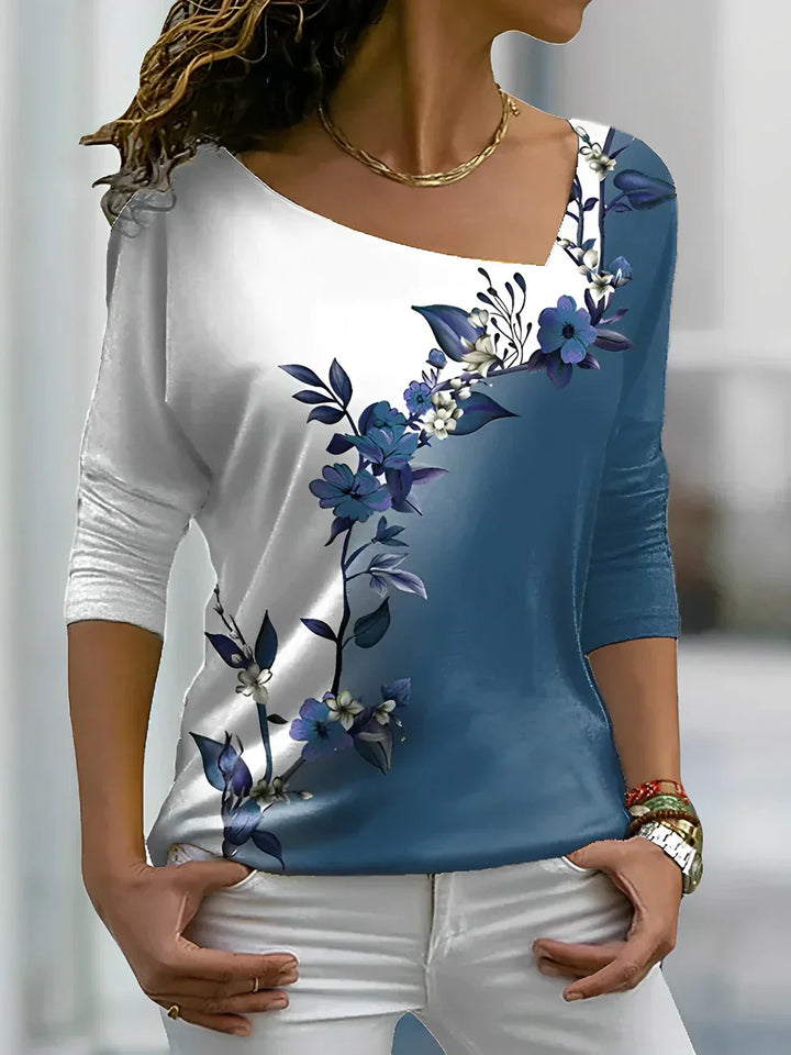 Floral contrast colour art shirt