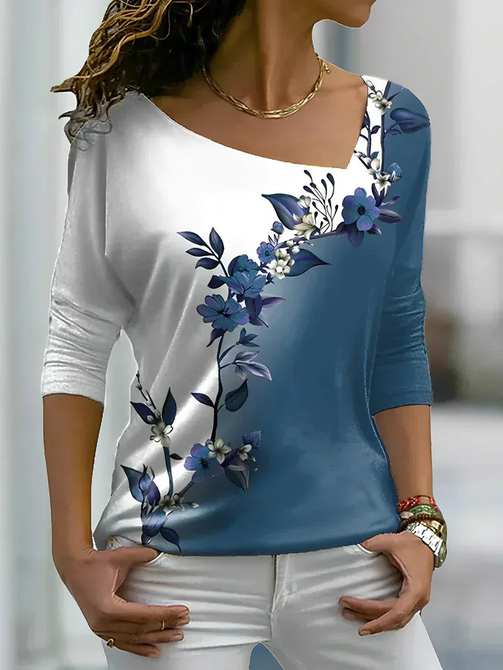 Flowered shirt in contrasting colour