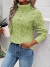 Women's cable knit turtleneck jumper