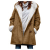 Warm fleece jacket with hood for women