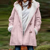 Warm fleece jacket with hood for women