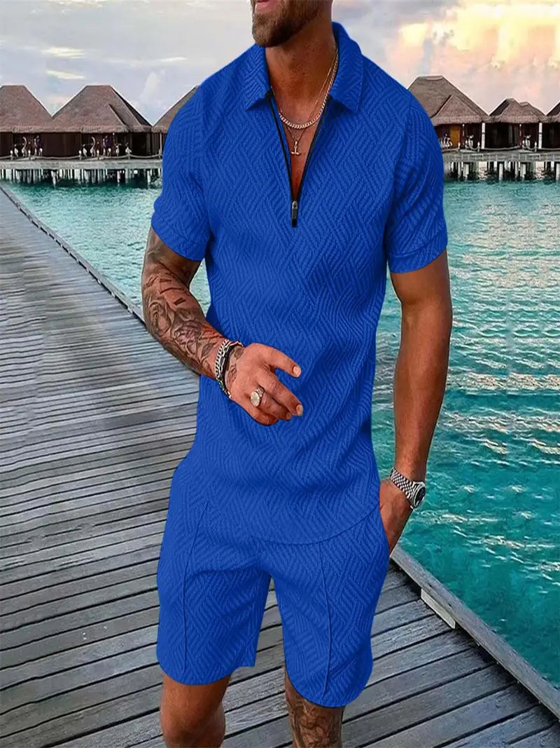Men's Set | Polo Shirt & Shorts | Comfortable & Airy | For Summer & Leisure