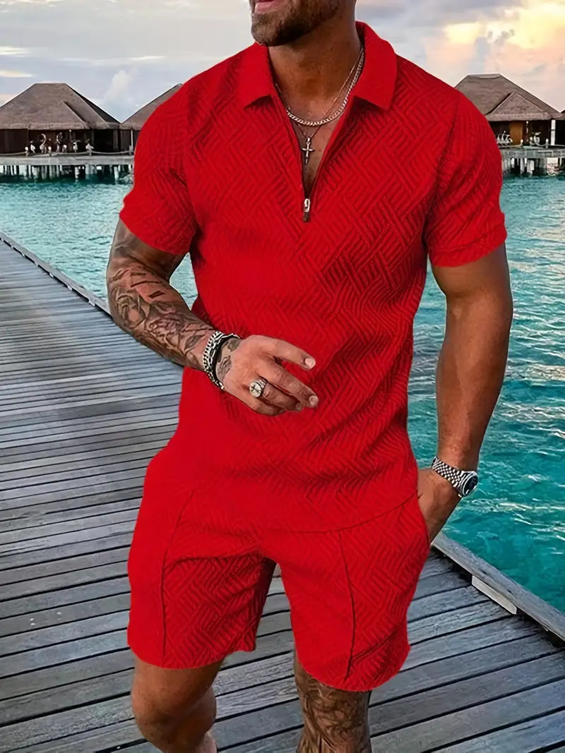 Men's Set | Polo Shirt & Shorts | Comfortable & Airy | For Summer & Leisure