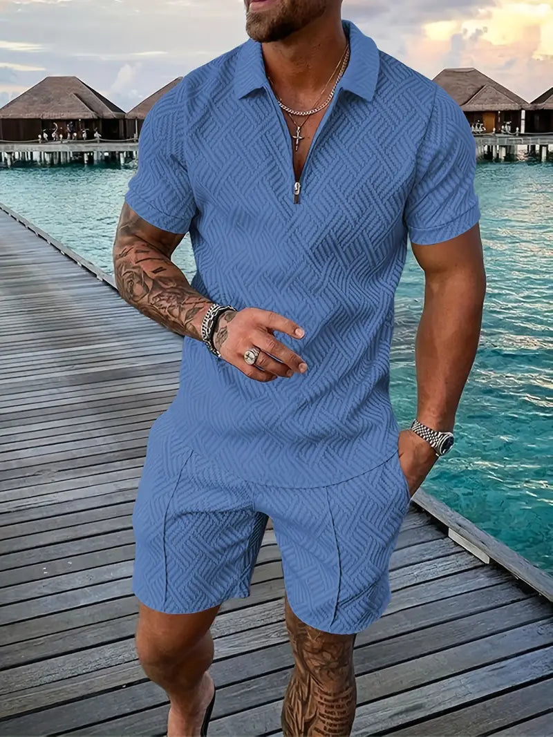 Men's Set | Polo Shirt & Shorts | Comfortable & Airy | For Summer & Leisure