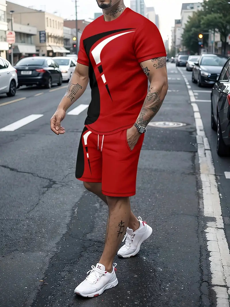 Men's Two-piece Set | T-shirt & Shorts | Casual & Comfortable