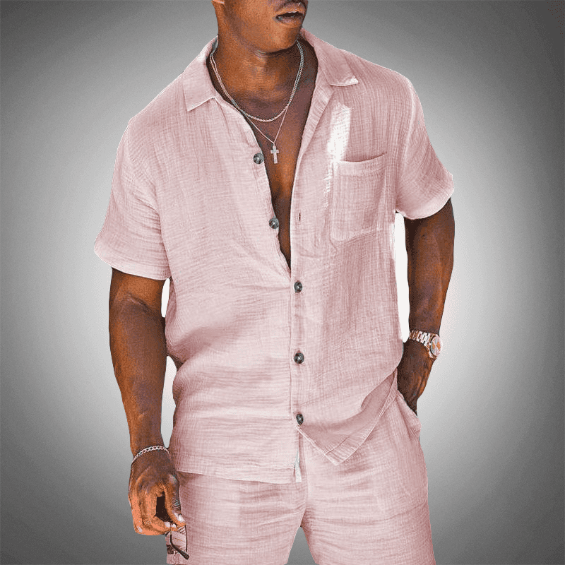 Men's Linen Set | Breathable & Elegant | Hem & Shorts | Summer