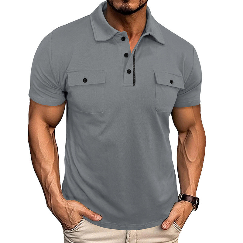 Men's Polo Shirt | Button-down & Reverse Collar | With Breast Pocket | Lightweight & Stylish