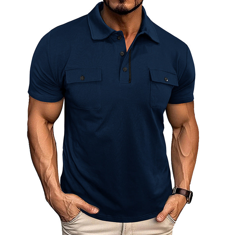 Men's Polo Shirt | Button-down & Reverse Collar | With Breast Pocket | Lightweight & Stylish