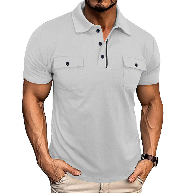 Men's Polo Shirt | Button-down & Reverse Collar | With Breast Pocket | Lightweight & Stylish