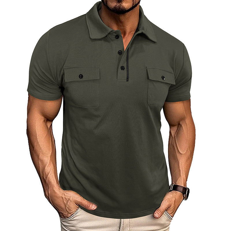 Men's Polo Shirt | Button-down & Reverse Collar | With Breast Pocket | Lightweight & Stylish