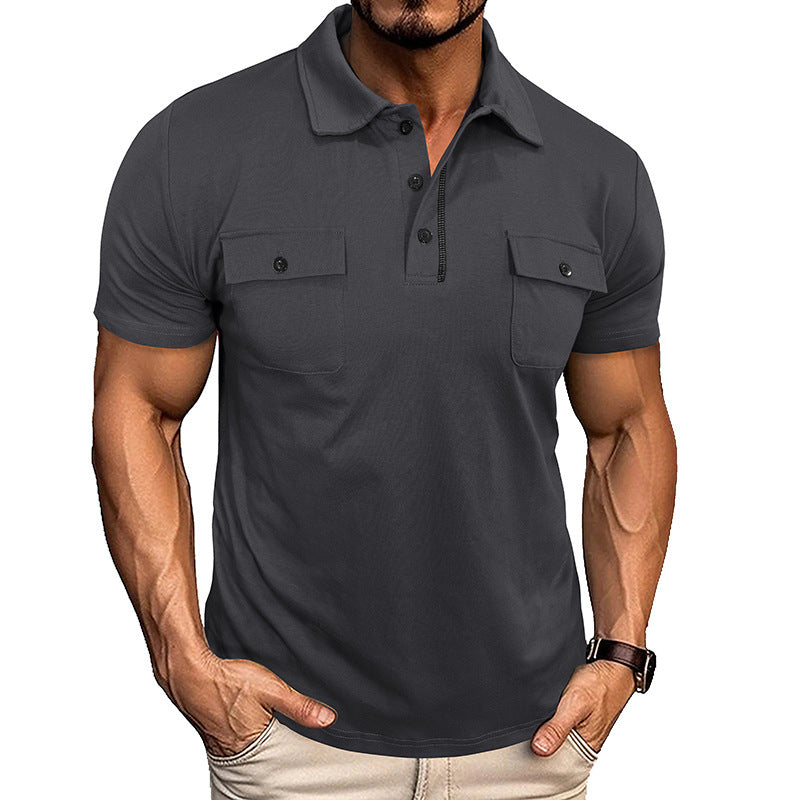 Men's Polo Shirt | Button-down & Reverse Collar | With Breast Pocket | Lightweight & Stylish