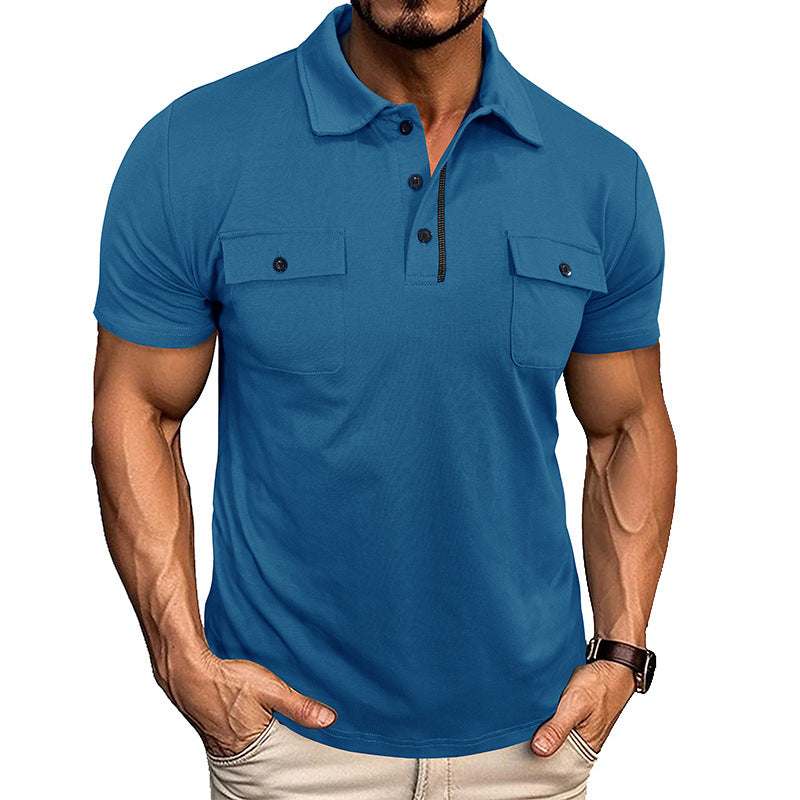 Men's Polo Shirt | Button-down & Reverse Collar | With Breast Pocket | Lightweight & Stylish