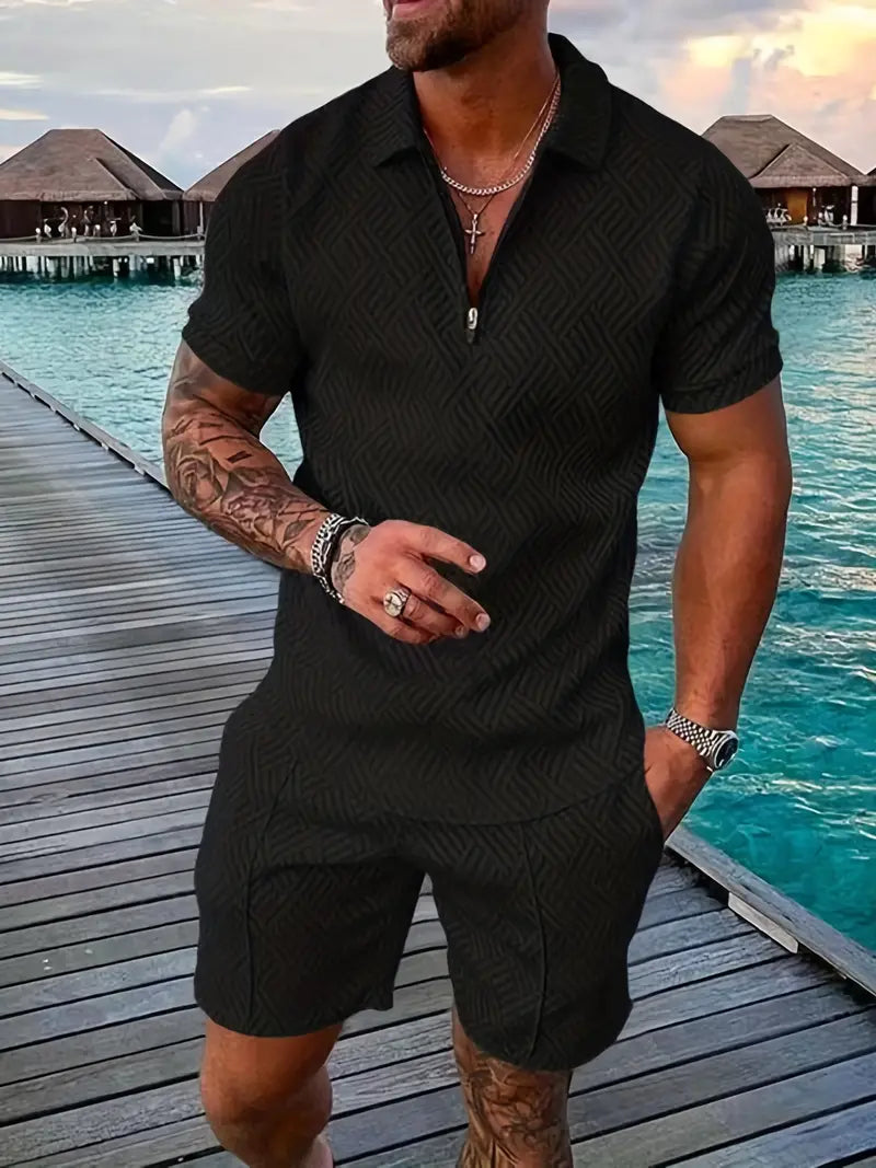Men's Set | Polo Shirt & Shorts | Comfortable & Airy | For Summer & Leisure