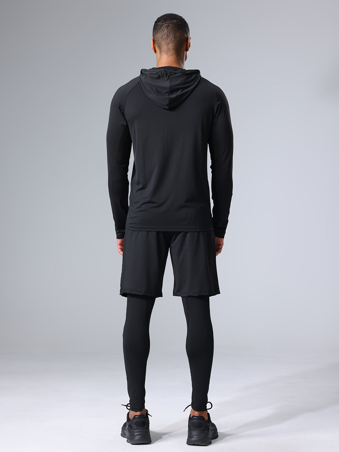 Men's Sportswear Set 4-Piece | Breathable & Quick-Drying | Skinny Fit | Solid Colour