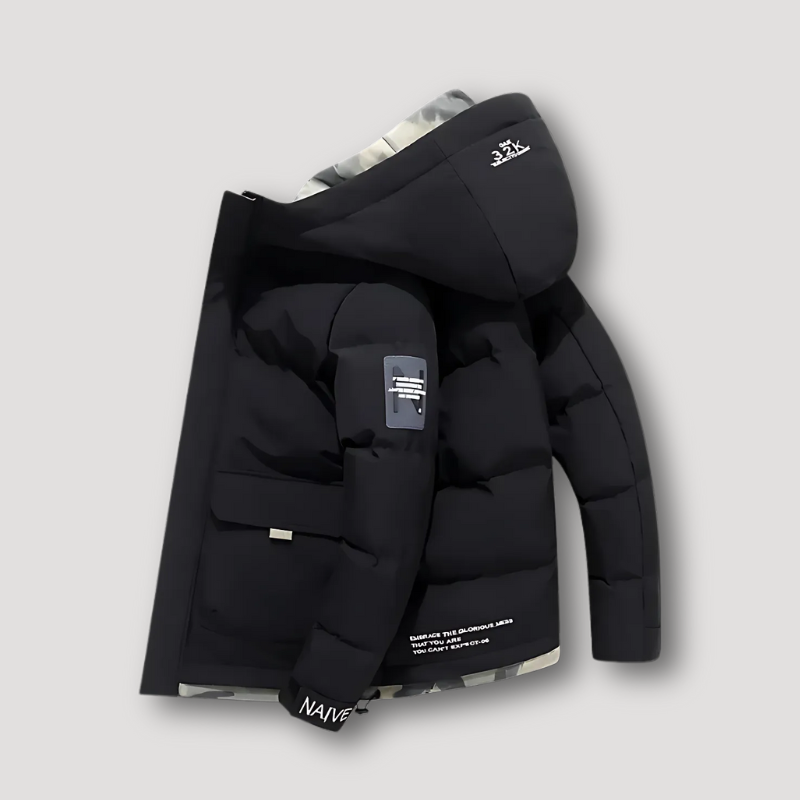 Hoodie Puffer Winter Jacket for Men with Cosy Warmth and Unique Style | Daniel