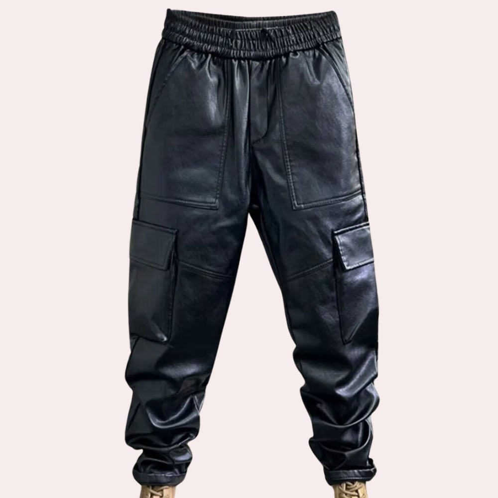 Luxury leather Cargo trousers for men with plush lining and ultimate comfort | Leon