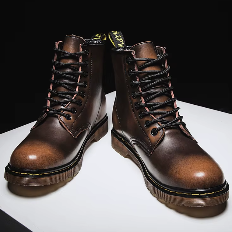 Durable leather lace-up winter boots for men with non-slip sole and classic elegance | Jari