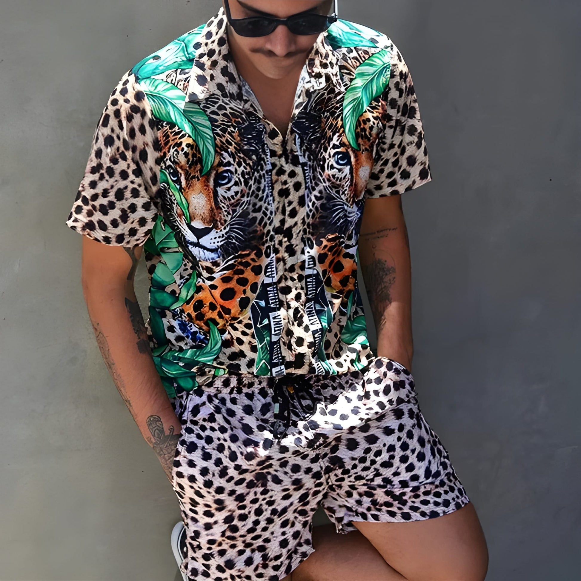Men's Summer Set | Hawaii Shirt & Shorts | Two-piece Beach Set | Button-down & Print