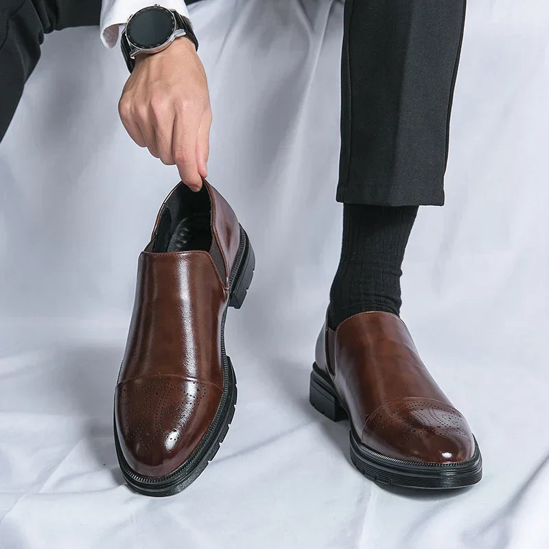 Classic Genuine Leather Slip-On Dress Shoes for Men with Elegant Finish | Quinn
